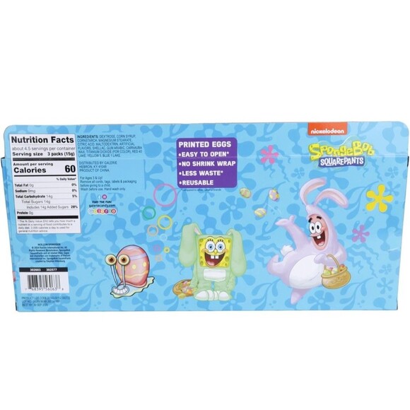 Easter Eggs Nickelodeon SpongeBob SquarePants 14 Printed W Candy Pineapples New - Picture 2 of 6
